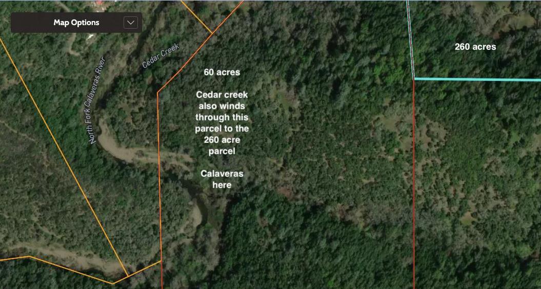 71 Hawver Road San Andreas, CA 95249 - Photo 51 of 96 60 acre parcel has the Calaveras River and Cedar creek as well. APN 016-024-009-000