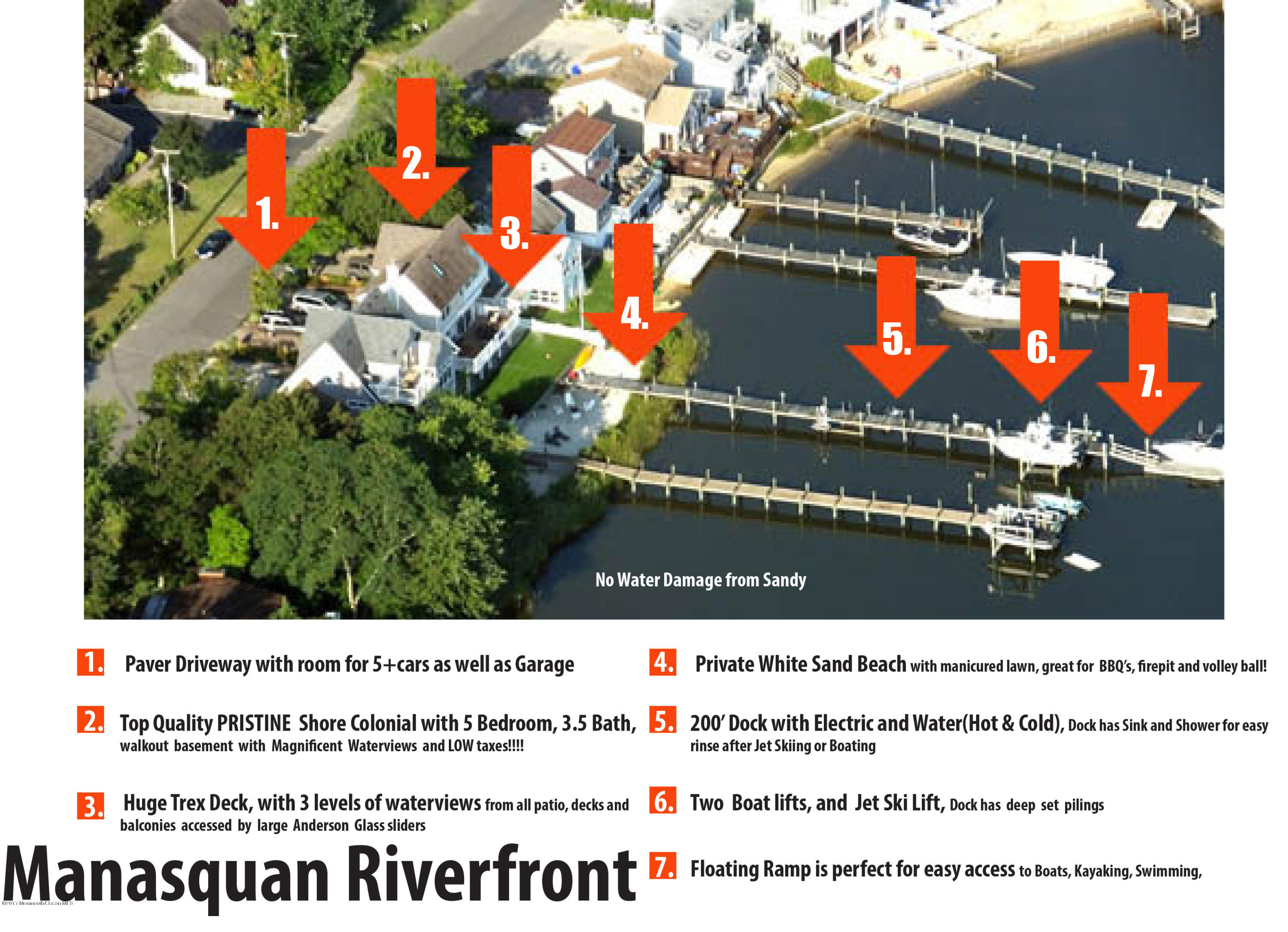 175 Riverside Drive North Brick, NJ 08724 - Photo 37 of 47 Manasquan Riverfront red arrows detail 2