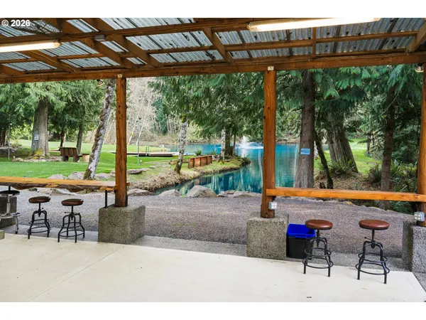 a outdoor view with a sitting space