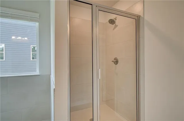 a bathroom with a shower