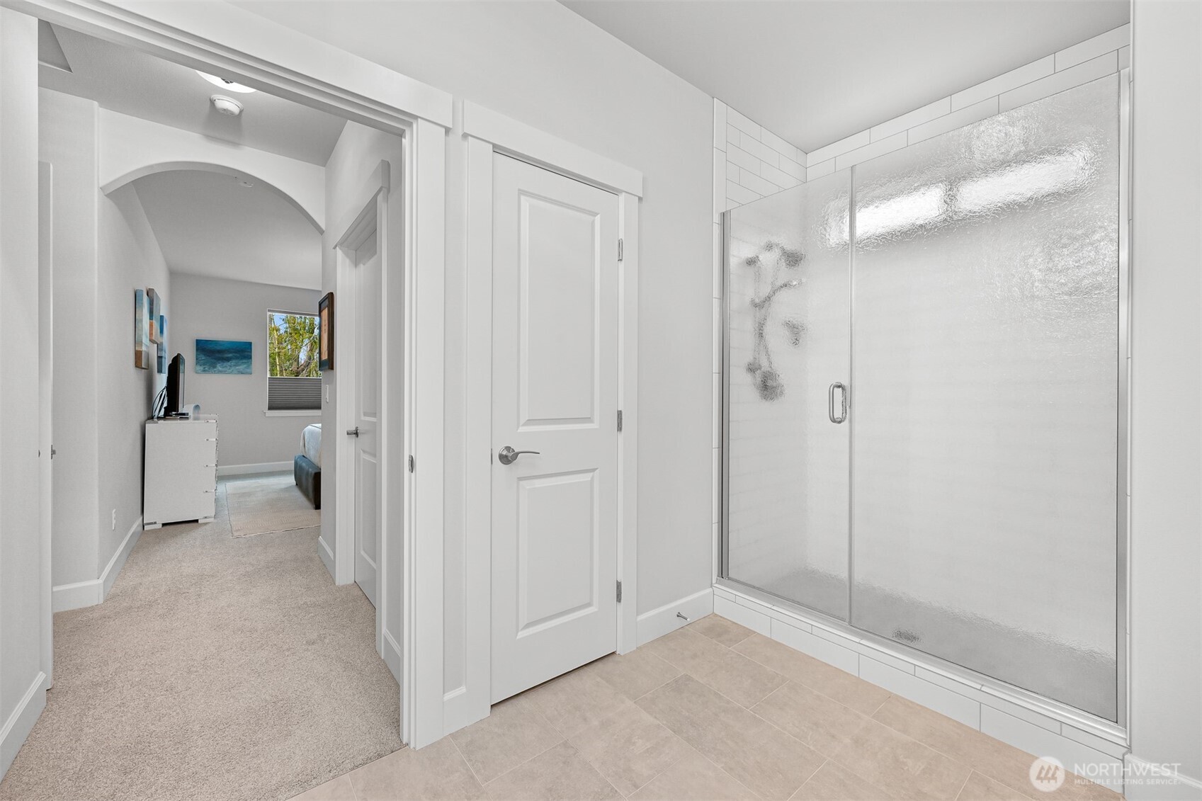 5457 Shields Road Ferndale, WA 98248 - Photo 22 of 39 a view of a hallway with wooden shelves