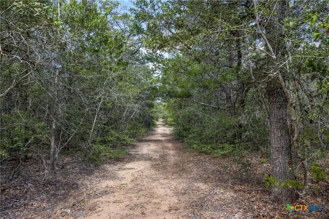 an aerial view of a beach with a yard