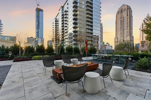 a outdoor view with a sitting space