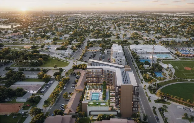 an aerial view of a city