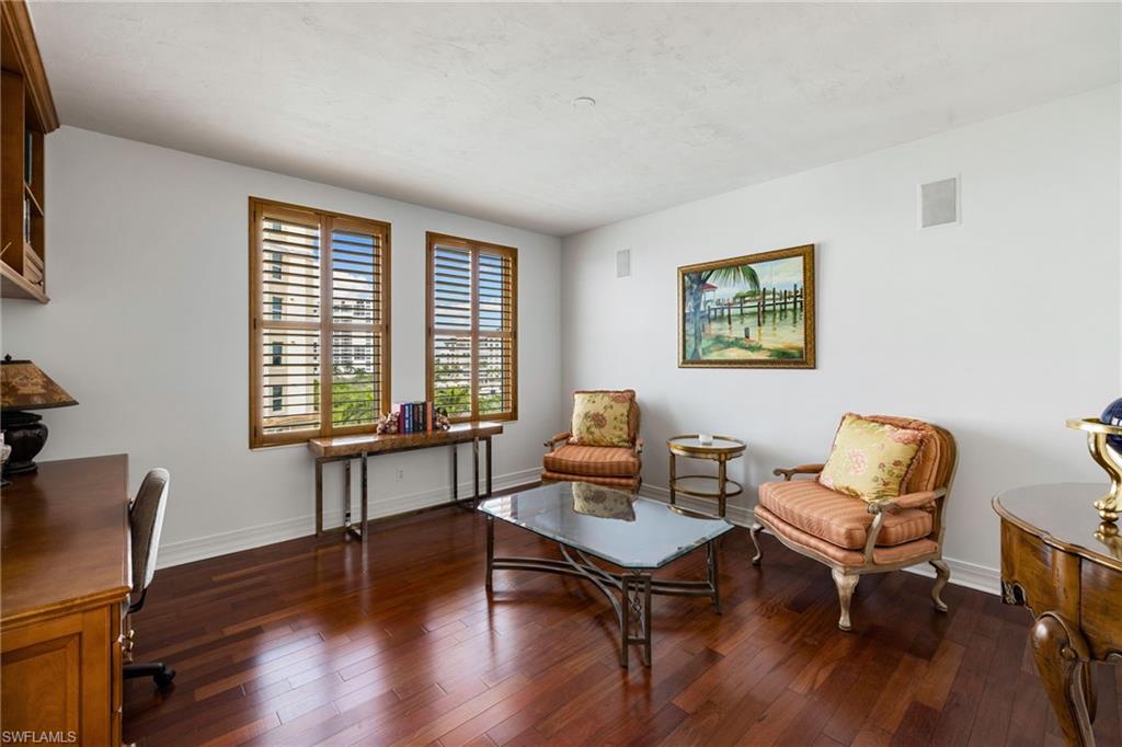 435 Dockside Drive, Unit A804 Naples, FL 34110 - Photo 24 of 50 Sitting room featuring dark wood-style floors and an office area