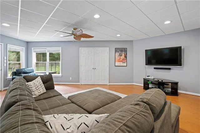 an aerial view of a house