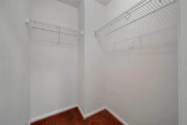 a view of small space with racks on the wall