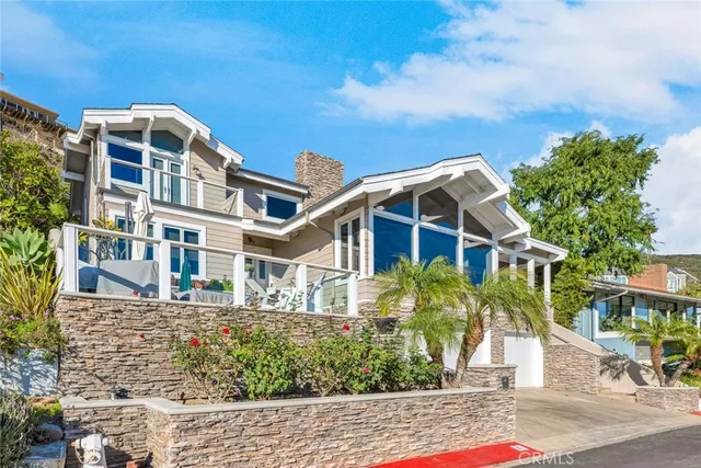 a front view of a multi story building