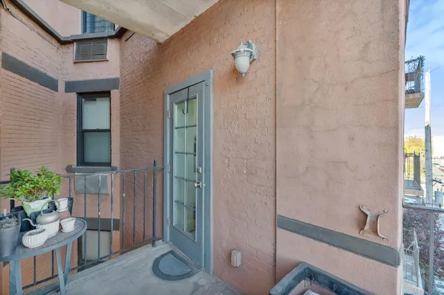 a view of front door and porch