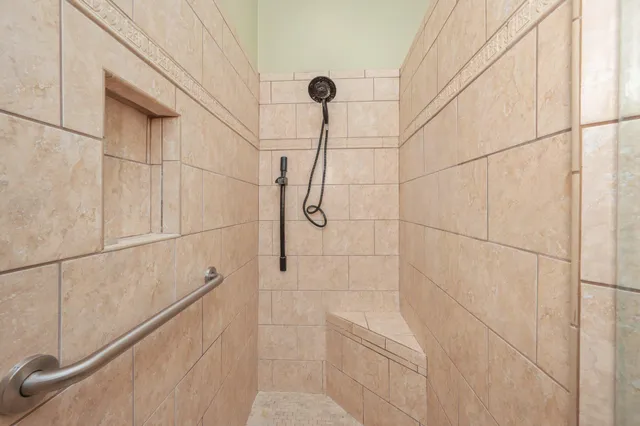 a bathroom with a shower
