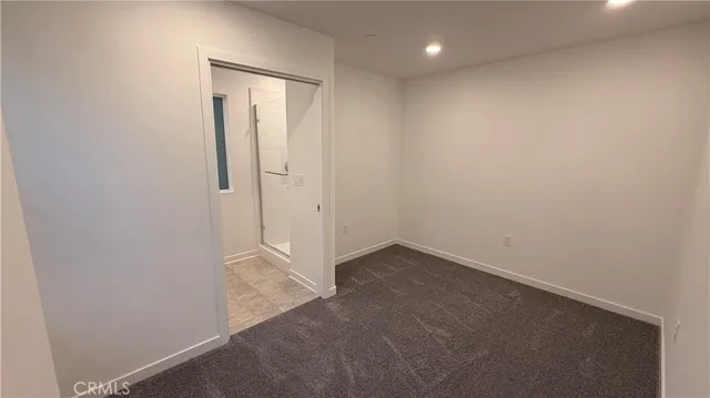 an empty room with closet