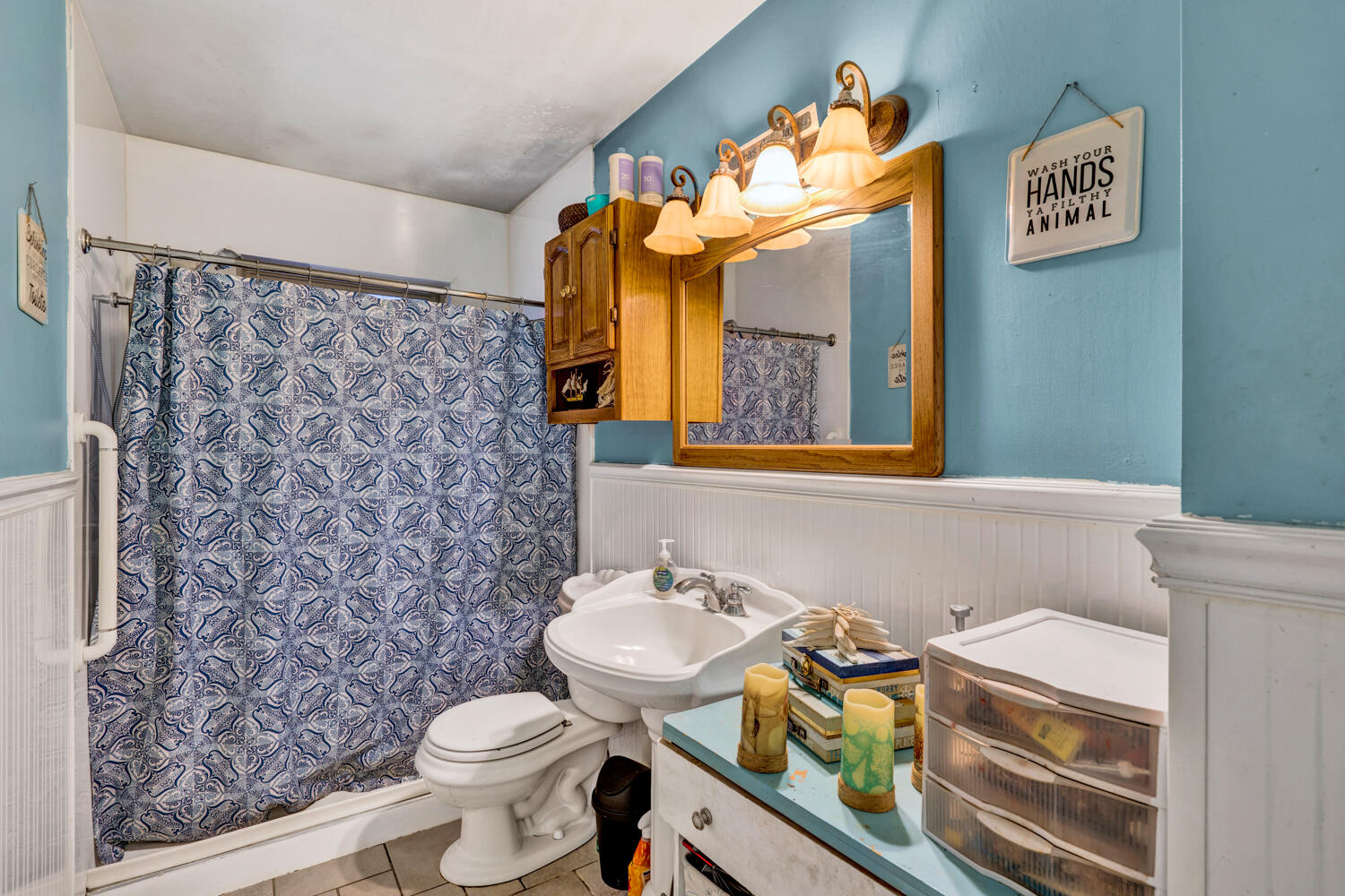 505 Holiday Road Vinton, VA 24179 - Photo 9 of 20 a bathroom with a sink a toilet and a mirror