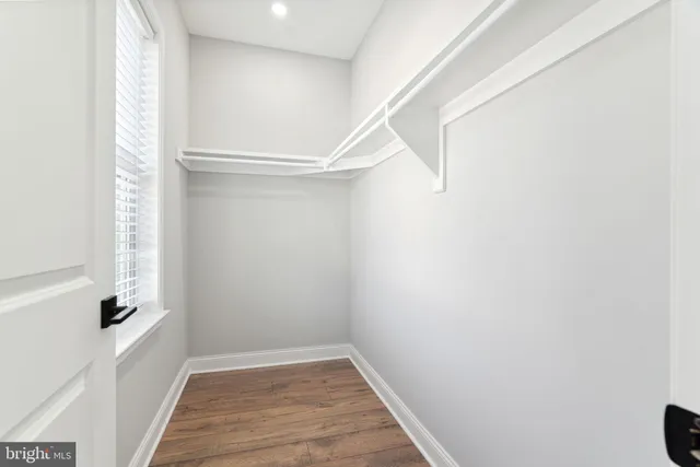 a view of small space with racks on the wall