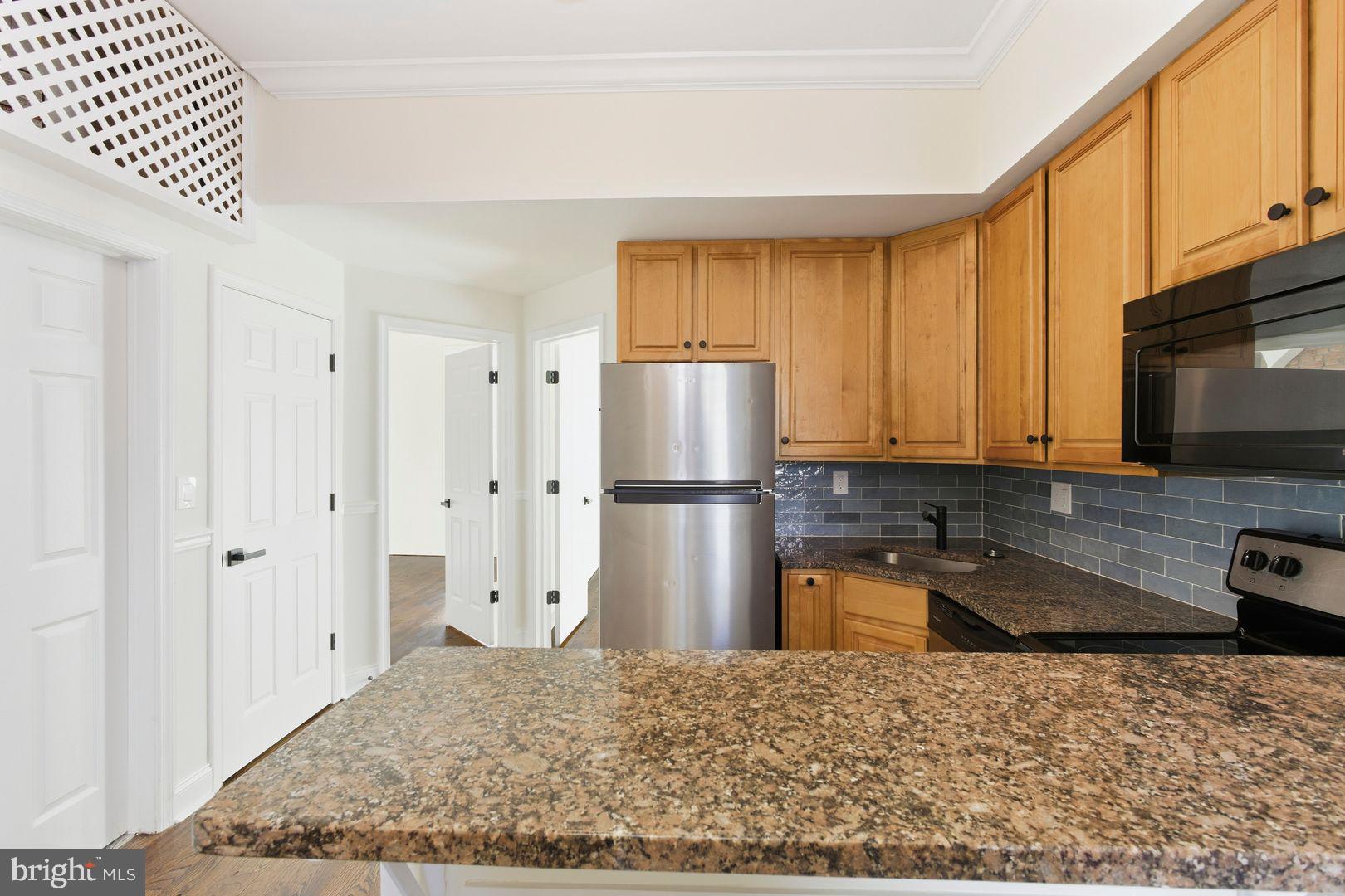 1723-0 Master Street, Unit D Philadelphia, PA 19121 - Photo 4 of 23 a kitchen with stainless steel appliances granite countertop a refrigerator stove top oven and sink