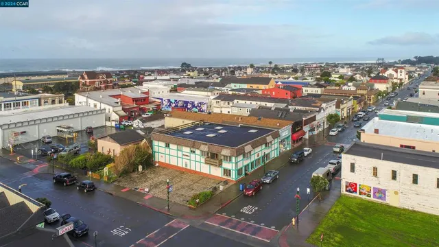 an aerial view of a city