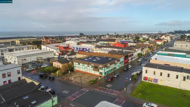 an aerial view of a city