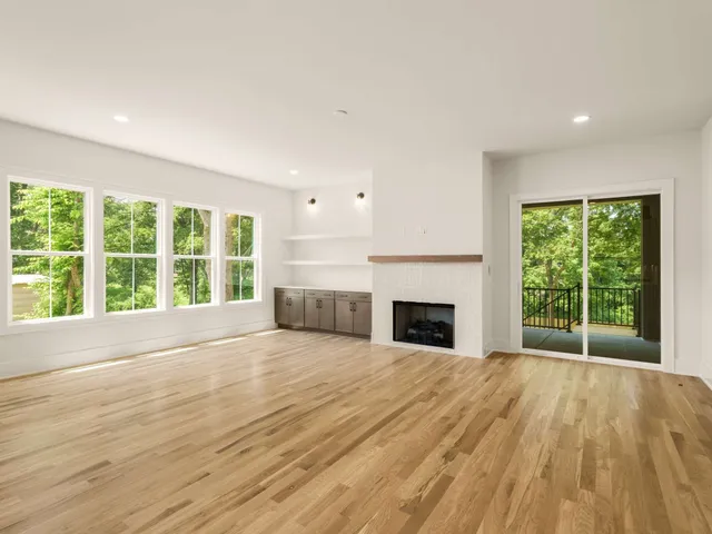 a view of a livingroom with a fireplace