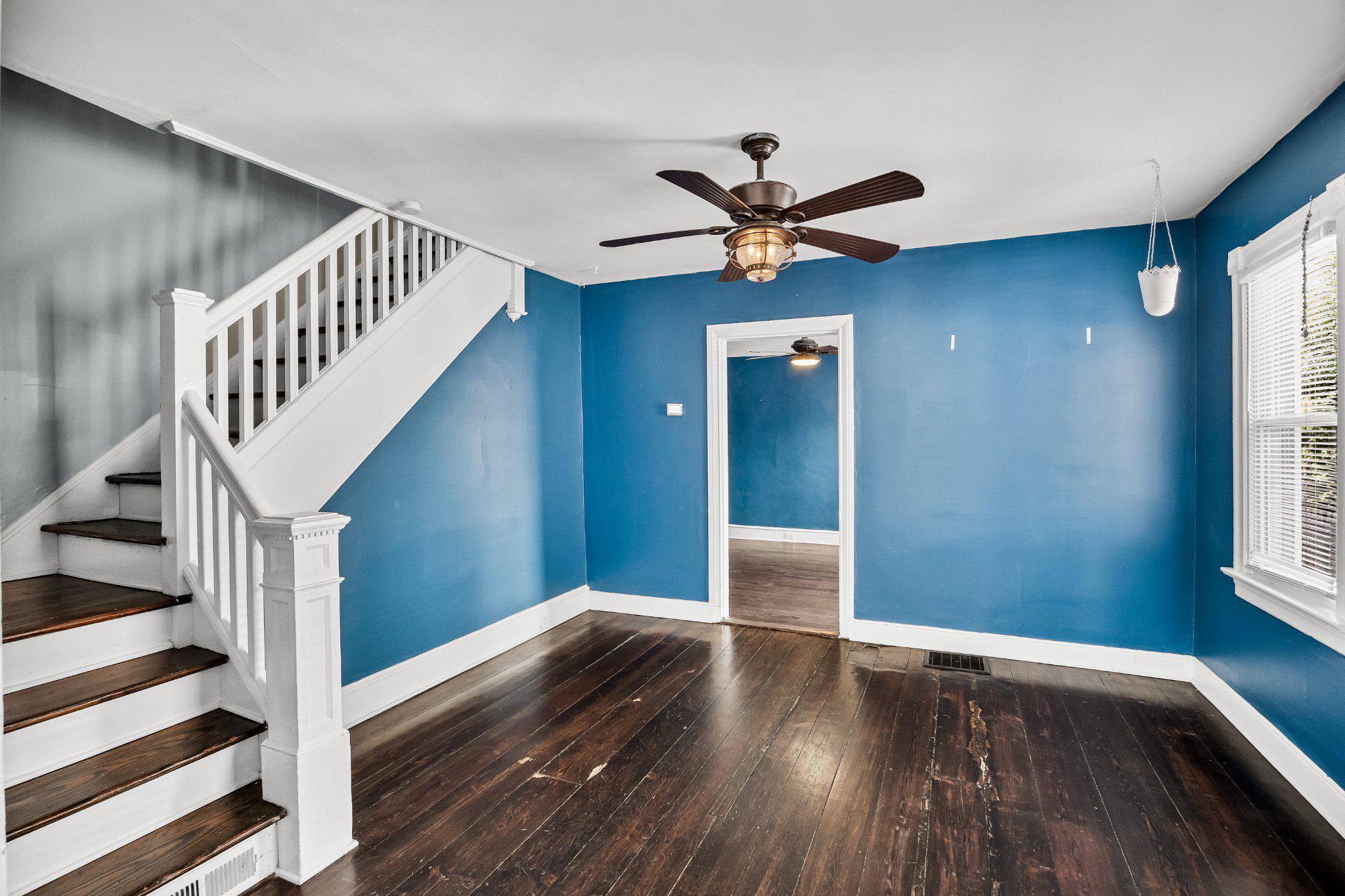36 Brainerd Street Mount Holly, NJ 08060 - Photo 7 of 28 a view of empty room with wooden floor and fan