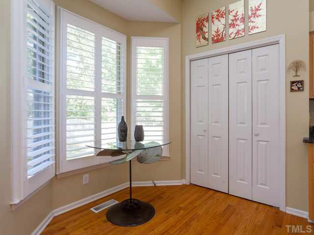 2337 Florida Court Raleigh, NC 27615 - Photo 13 of 25 New plantation shutters were installed in July 2013 and frame the breakfast nook. The pantry is located to the right and offers a tremendous amount of storage space.
