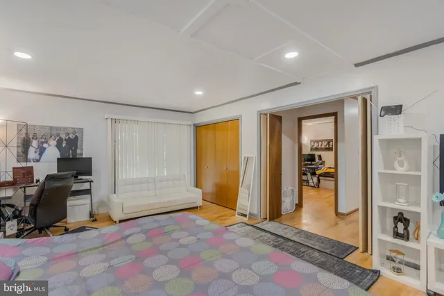 a storage room with furniture