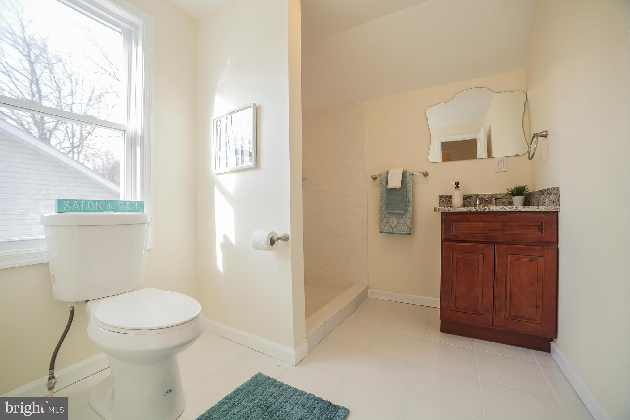 3706 Ferndale Avenue Baltimore, MD 21207 - Photo 23 of 27 a bathroom with a toilet a sink a vanity and mirror
