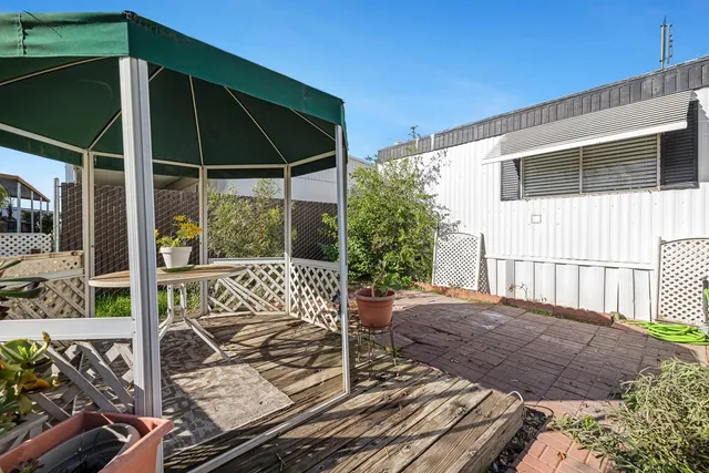 a backyard of a house