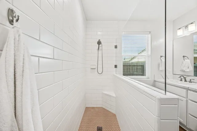 a bathroom with a shower