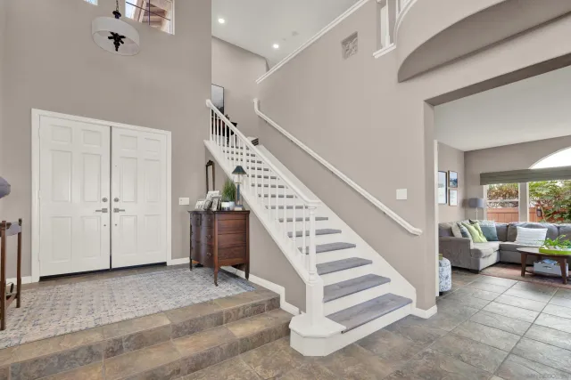 a spacious bathroom with a bathtub and a shower