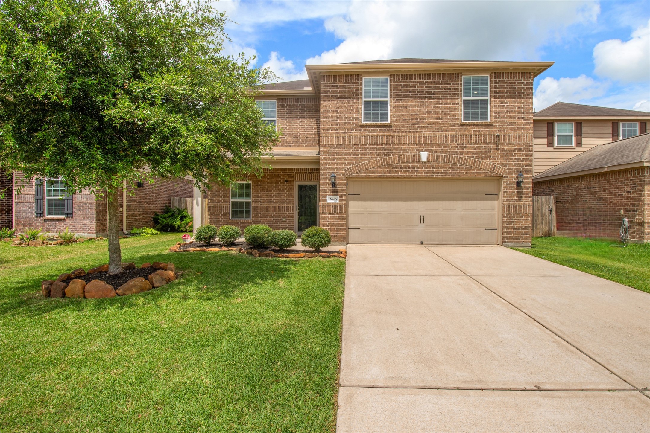 9426 Grand Spark Drive Rosharon, TX 77583 - Photo 1 of 31 Welcome to this immaculate 3 bedroom, 2.5 bath, two-story home in the heart of Sterling Lakes. Mature landscaping, manicured lawn spaces, and a charming shade tree create a picture-perfect first impression. The extended driveway and attached two-car garage offer convenience for daily living and extra parking for guests.