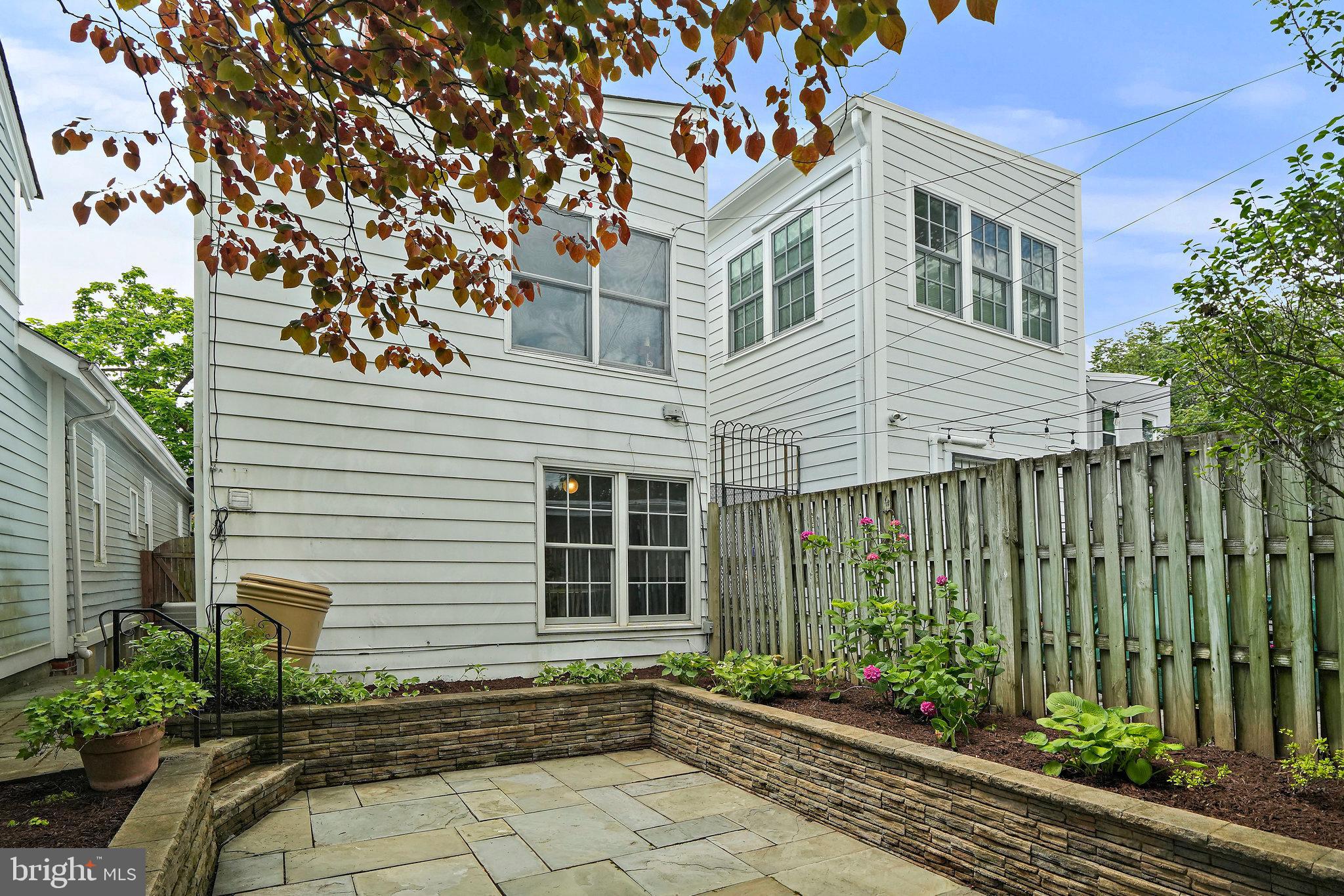 516 9th Street Southeast Washington, DC 20003 - Photo 31 of 35 Hydrangeas to right, breezeway gate + tree to left