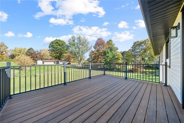 a view of a wooden deck