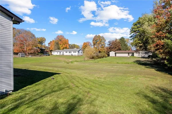 a view of an ocean from a yard