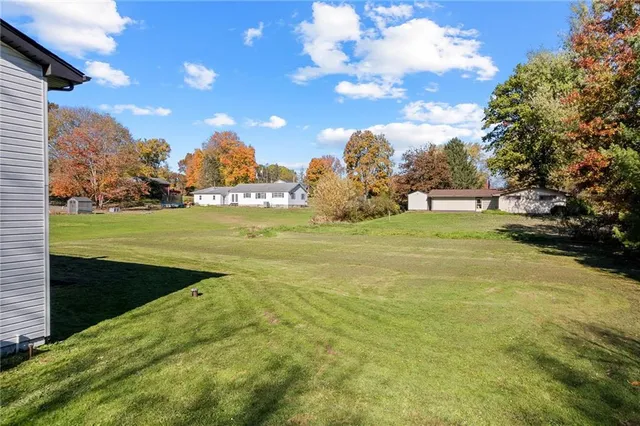 a view of an ocean from a yard