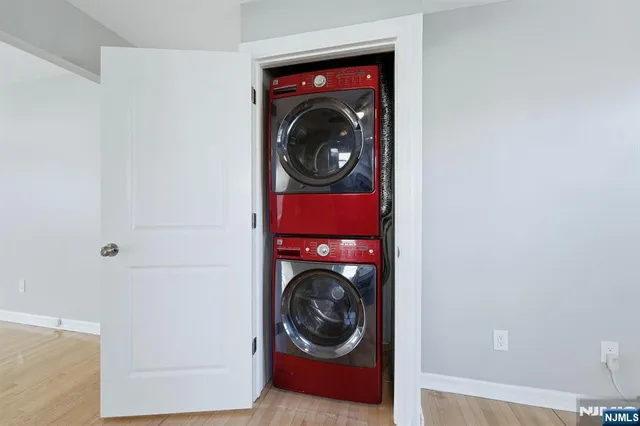 a view of living room washer and dryer