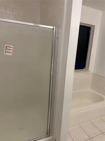 a bathroom with a bathtub