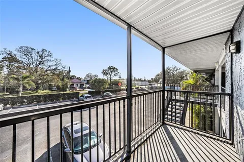 a view of city from a balcony