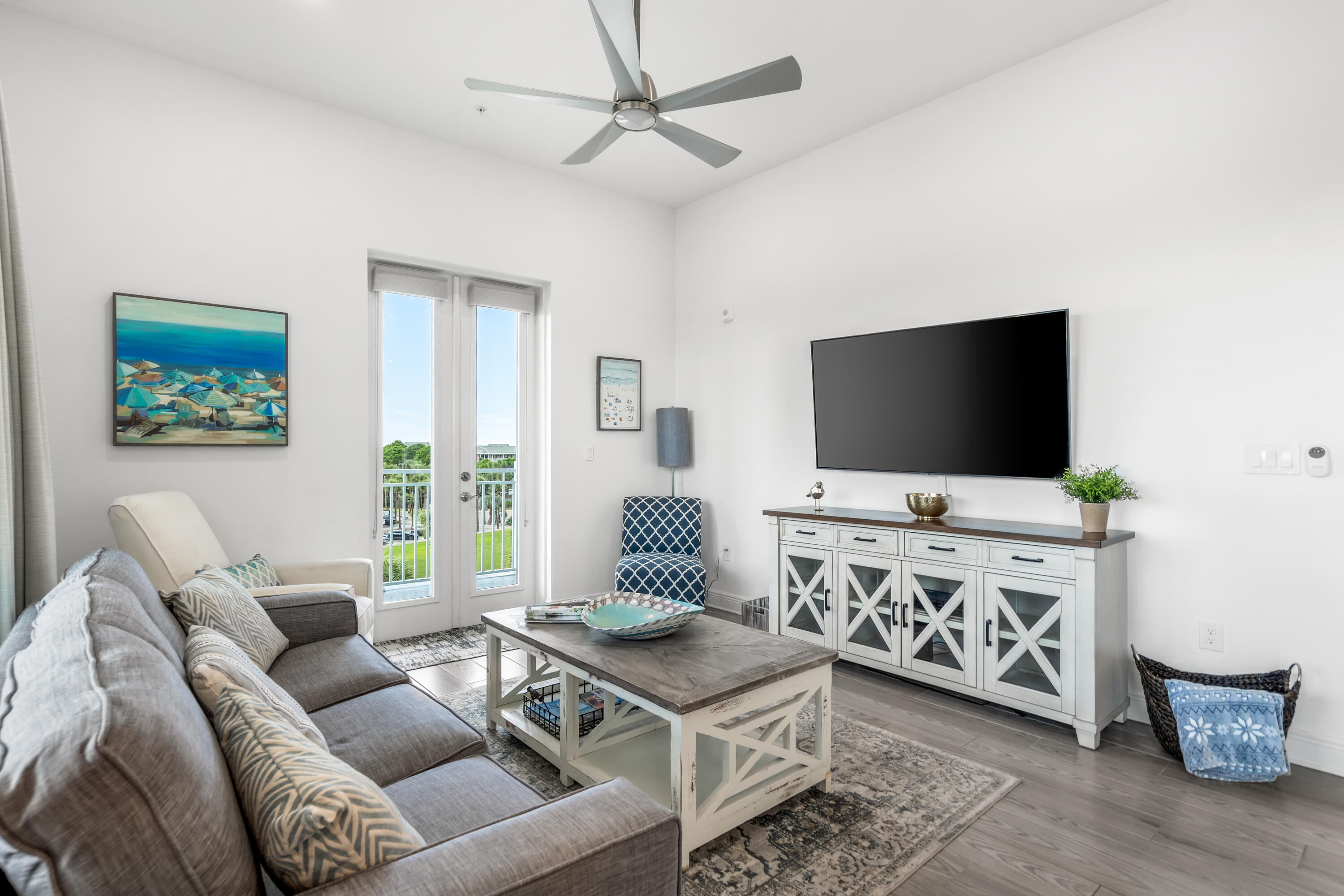 1740 South County Highway, Unit 301 Santa Rosa Beach, FL 32459 - Photo 14 of 45 a living room with furniture and a flat screen tv
