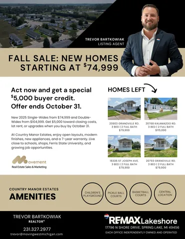 $74,999 | 20803 Grandville Road, Unit 213, Big Rapids, MI 49307