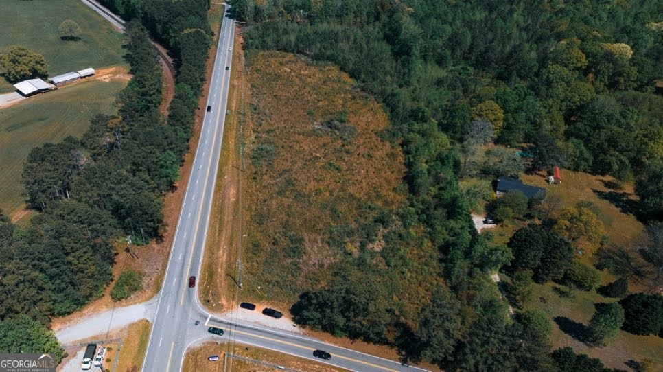an aerial view of a residential houses