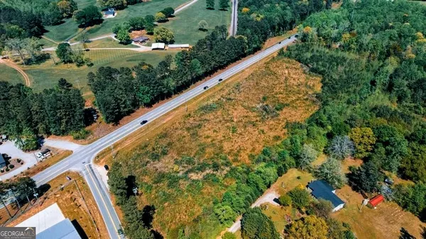 an aerial view of a house