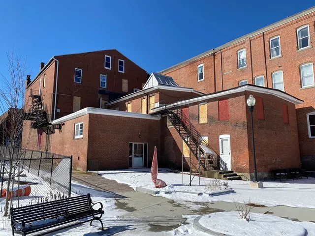 a view of a building with stairs