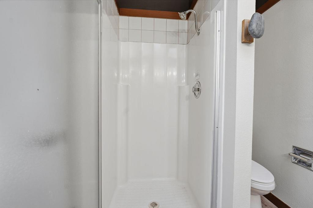 39 Graeagle Meadows Road Graeagle, CA 96103 - Photo 21 of 51 a bathroom with a shower and a toilet