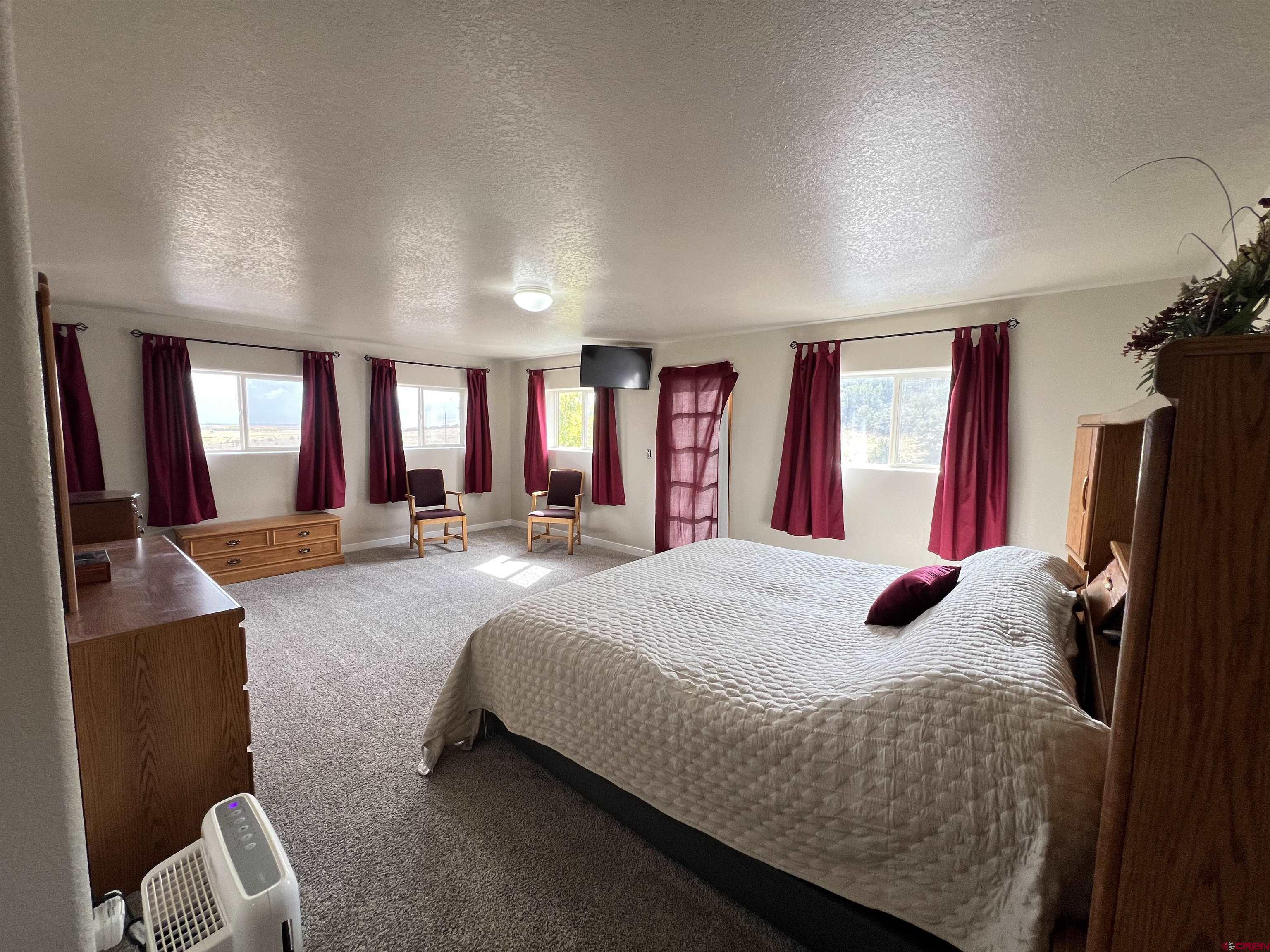 41400 Co Road Saguache, CO 81149 - Photo 9 of 45 a bedroom with a bed dresser and a large mirror