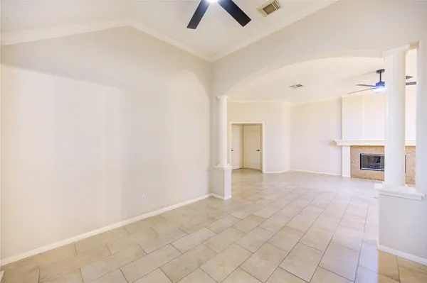 a view of an empty walk in closet