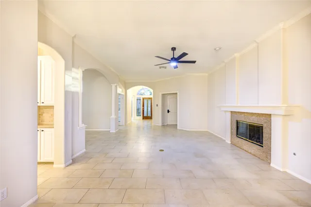 a view of a livingroom with a fireplace