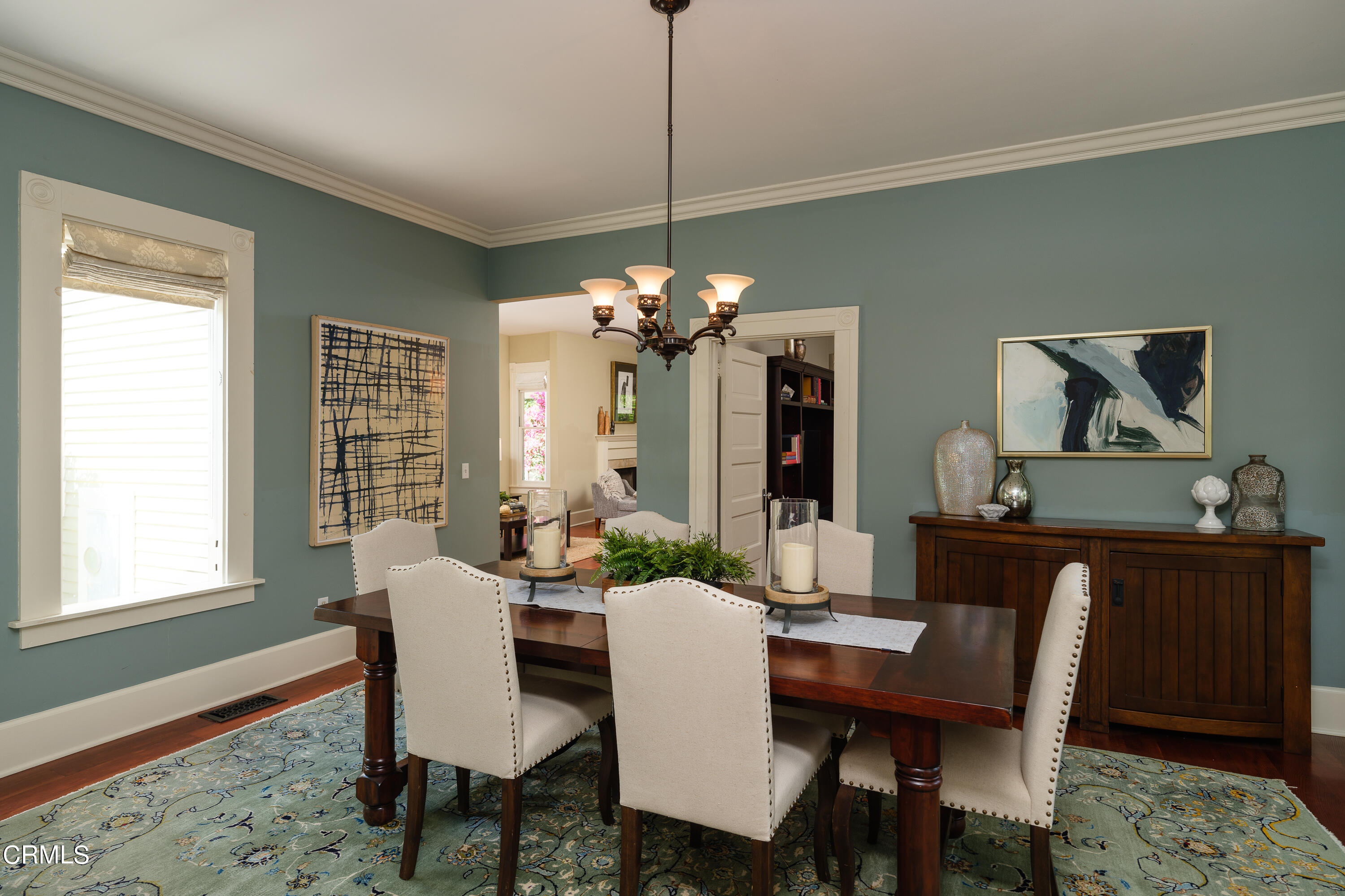 2020 Minoru Drive Altadena, CA 91001 - Photo 18 of 75 a dining room with furniture a chandelier and wooden floor
