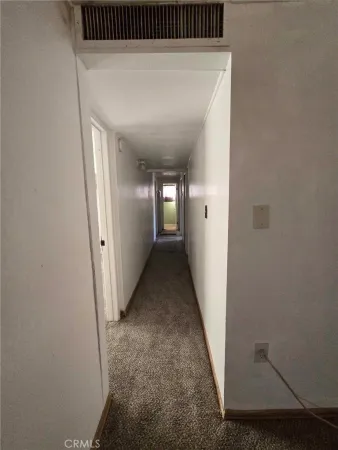 a view of a room with a window