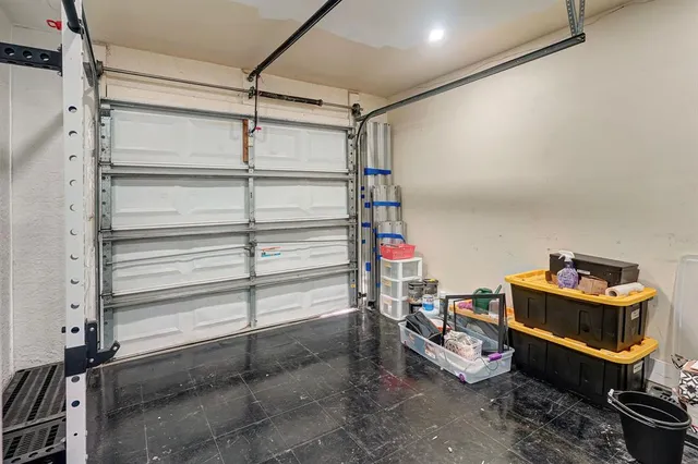 a storage room with washer and dryer