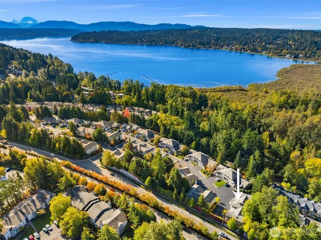 a view of lake and mountain