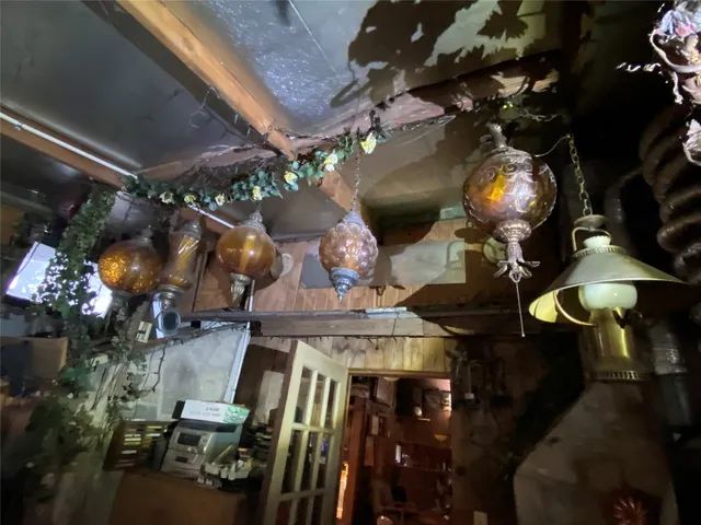 a view of a yard with a tree